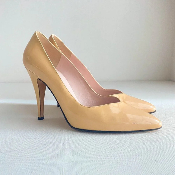 Vintage Jill Stuart Nude Patent LEather Pointy Toe  Classic Heels 8M - Picture 7 of 14